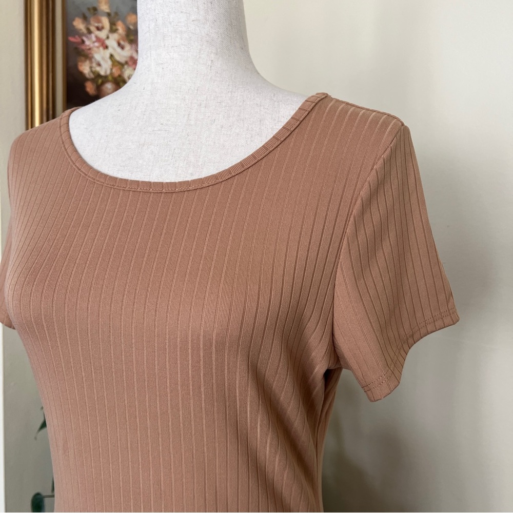 Pink Lily Ribbed Midi T-Shirt Dress sz M NEW - Picture 6 of 9
